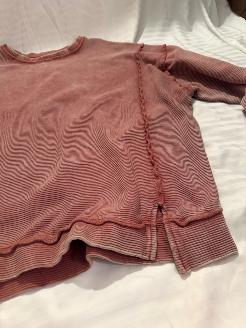 Zenana Outfitters Dusty Rose Ribbed Top - Picture 5 of 10
